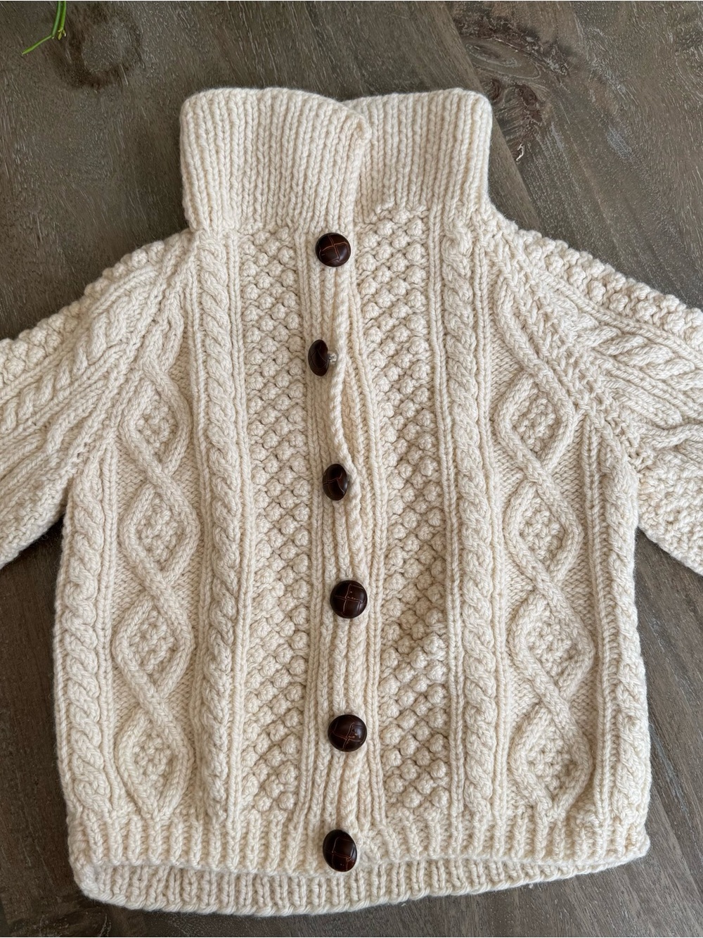 Hand knit kids fisherman’s isle sweater